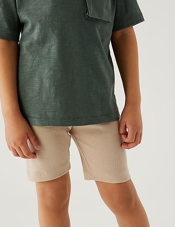 Cotton Rich Ribbed Cycling Shorts