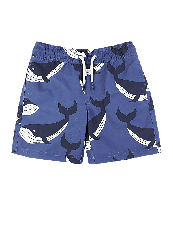 Whale Print Swim Shorts (2-7 Yrs)