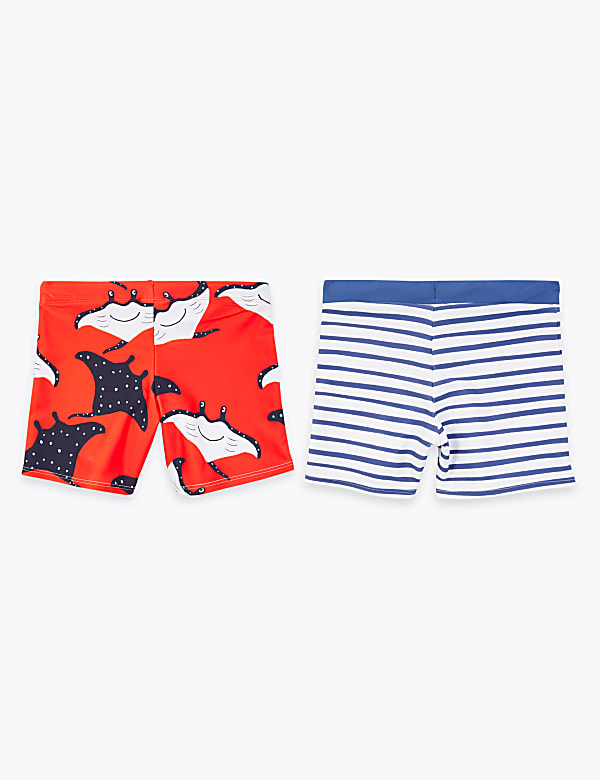 2 Pack Print Swim Trunks (2-7 Yrs)