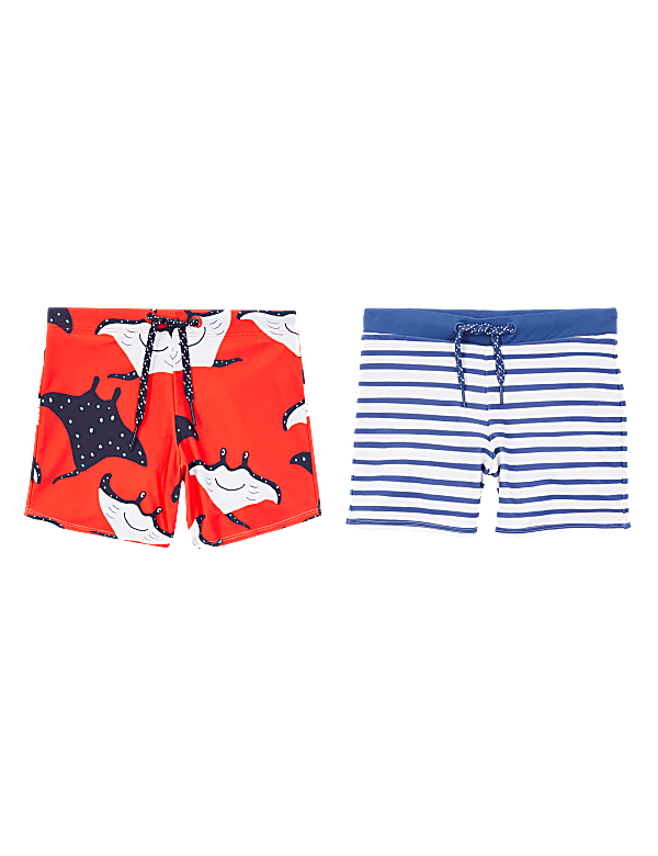 Buy 2 Pack Print Swim Trunks 2 7 Yrs at Marks Spencer