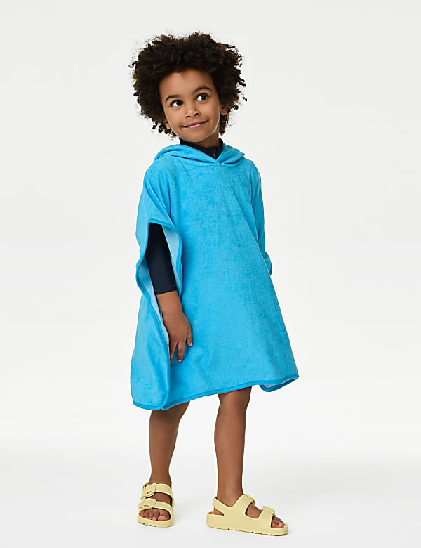 Cotton Rich Shark Towelling Poncho (2-8 Yrs) - VN