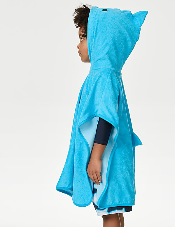 Cotton Rich Shark Towelling Poncho (2-8 Yrs) - VN
