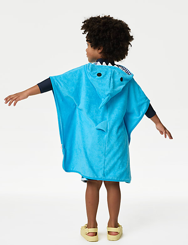 Cotton Rich Shark Towelling Poncho (2-8 Yrs) - VN