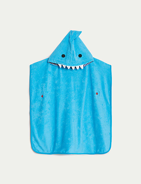 Cotton Rich Shark Towelling Poncho (2-8 Yrs) - VN
