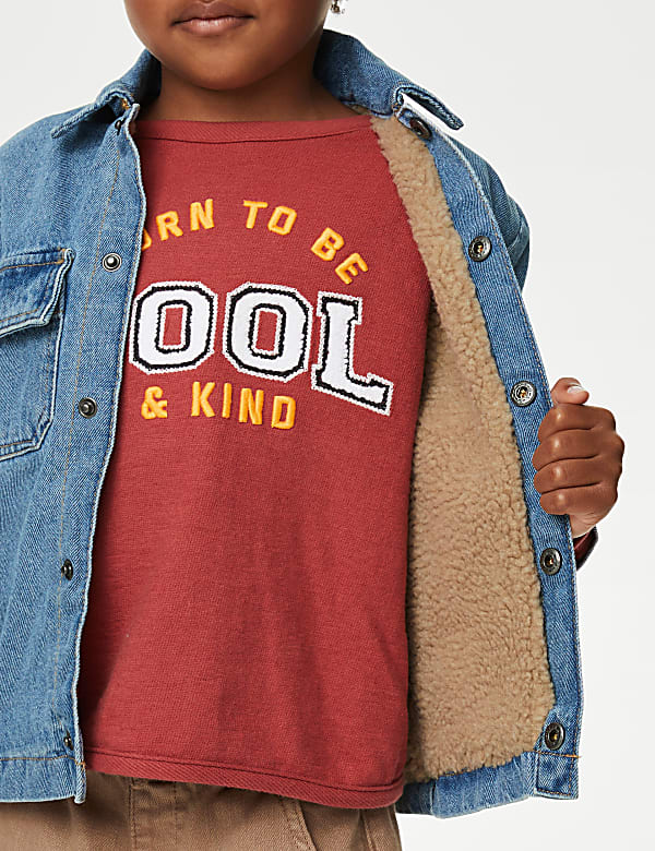 Denim Borg Lined Shacket (2-8 Yrs)