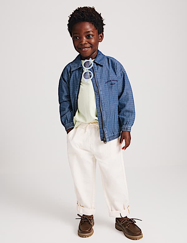 Pure Cotton Denim Ripstop Jacket (2-8 Yrs) - LU