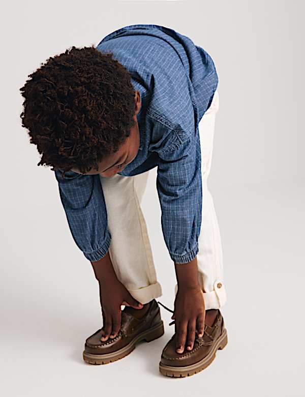 Pure Cotton Denim Ripstop Jacket (2-8 Yrs) - LU