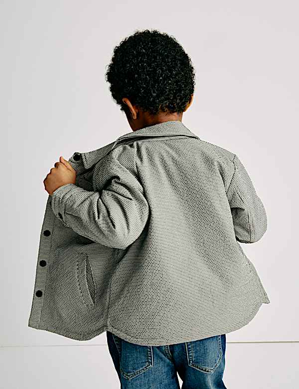 Doorgestikt overhemdjack met microruitmotief (2-10 jaar) - NL