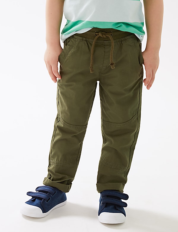 2pk Pure Cotton Ripstop Trousers (2-7 Yrs)