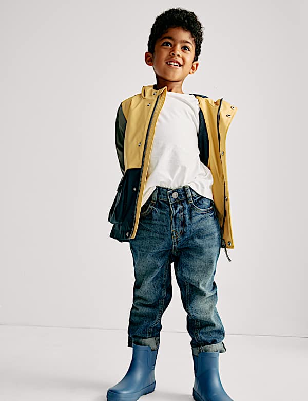 Colour Block Hooded Fisherman Coat (2-8 Yrs) - NZ