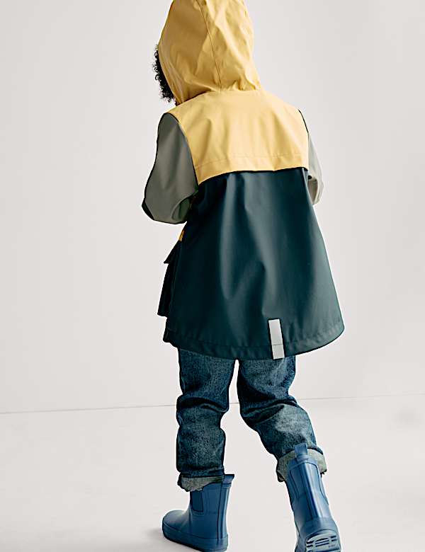 Colour Block Hooded Fisherman Coat (2-8 Yrs) - NZ