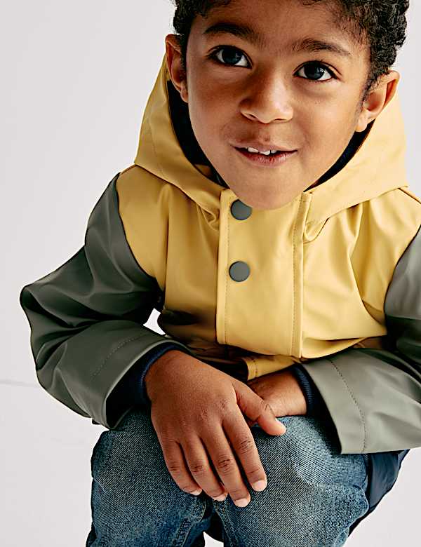 Colour Block Hooded Fisherman Coat (2-8 Yrs) - NZ