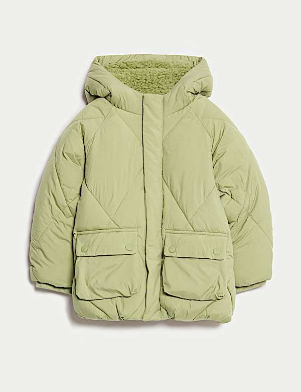 Abrigo acolchado con capucha de peso medio (2-8 años) - US