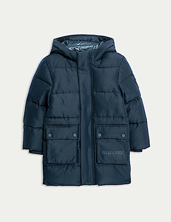 Longline Padded Hooded Coat (2-8 Yrs) - GR