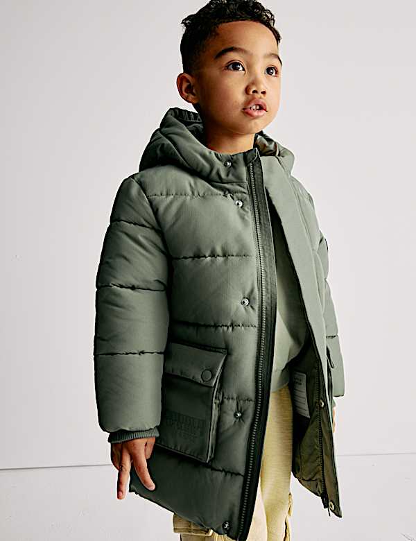 Longline Padded Hooded Coat (2-8 Yrs)
