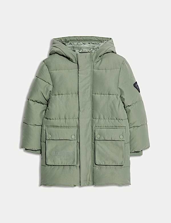 Longline Padded Hooded Coat (2-8 Yrs) - GR