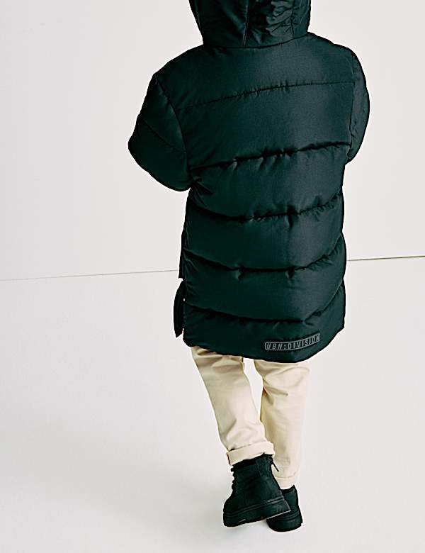 מעיל מרופד בגזרה ארוכה עם קפוצ'ון (8-2 שנים) - IL