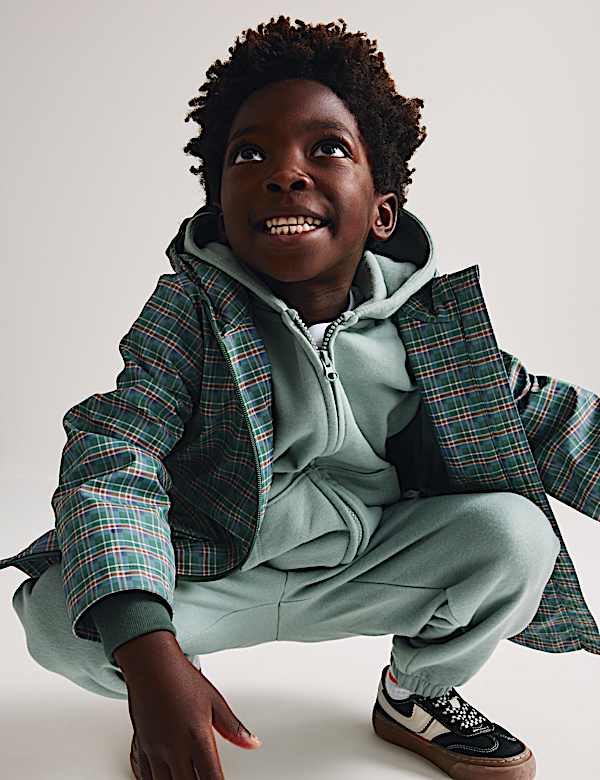 Lightweight Hooded Checked Fisherman Jacket (2-8 Yrs) - BE