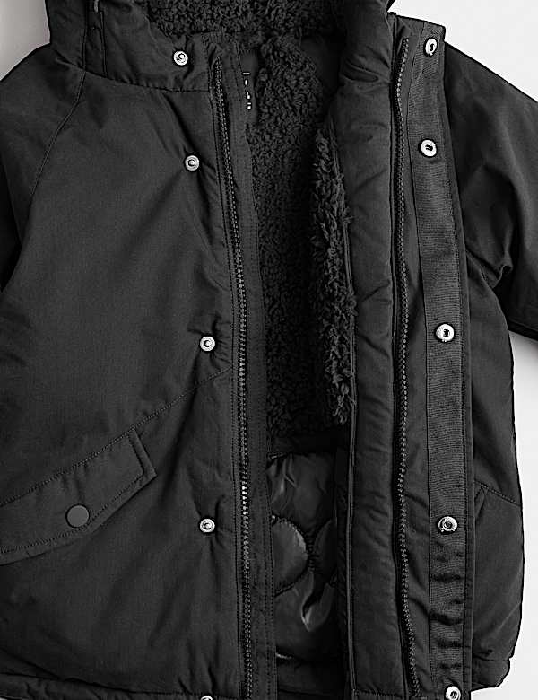 Cotton Rich Borg Lined Parka Coat (2-8 Yrs)