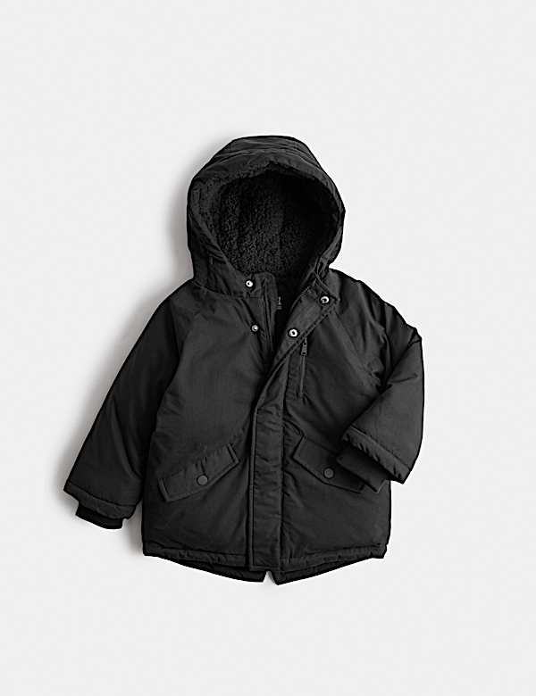 Cotton Rich Borg Lined Parka Coat (2-8 Yrs)