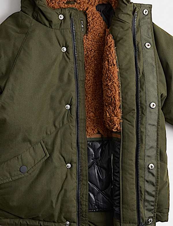 Cotton Rich Borg Lined Parka Coat (2-8 Yrs)