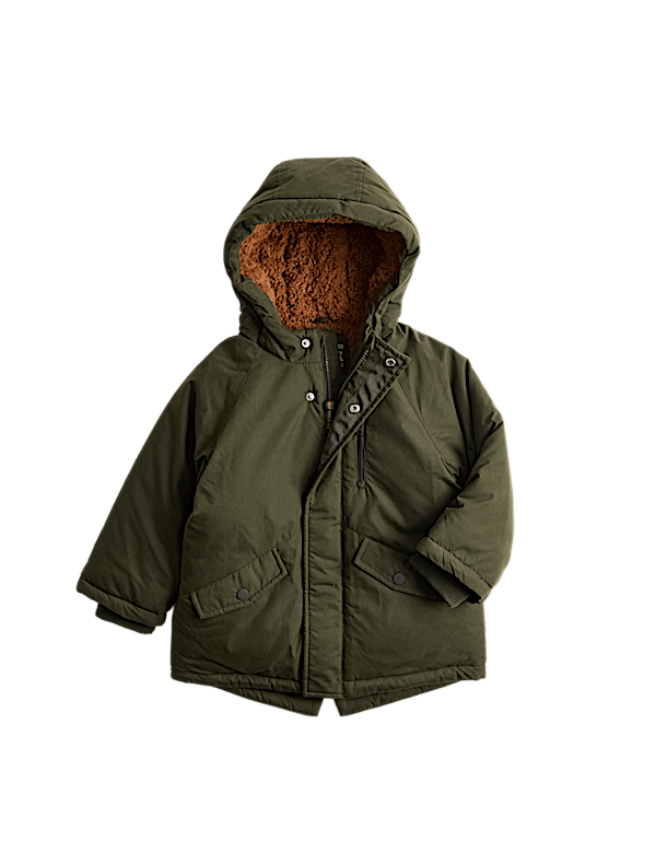 Cotton Rich Borg Lined Parka Coat (2-8 Yrs)