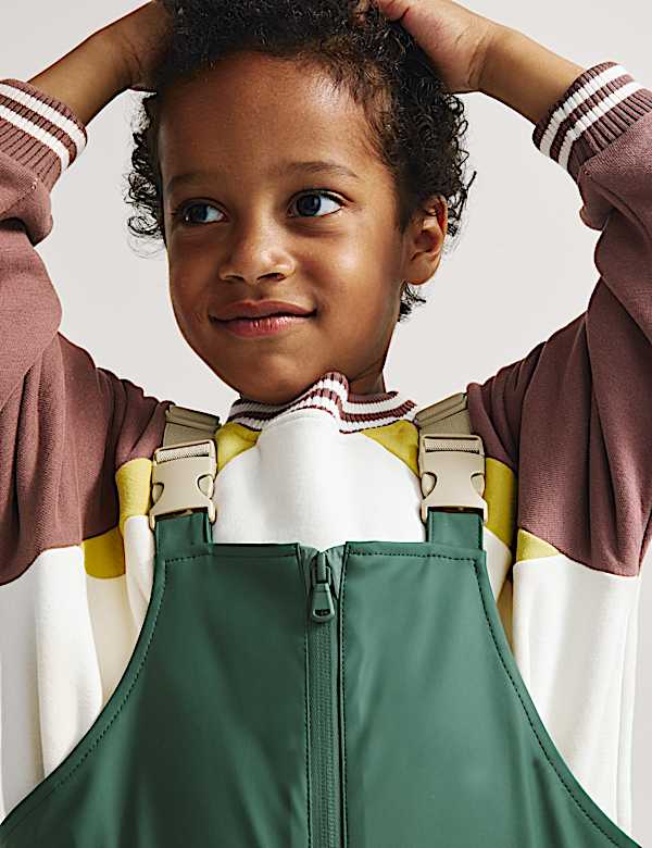 Shower Resistant Dungaree Trousers (2-8 Yrs) - IS