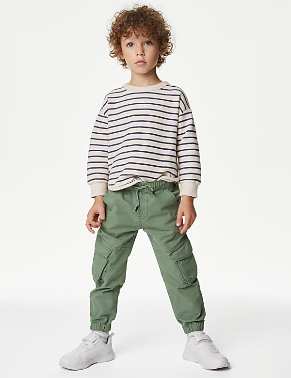 Pure Cotton Cargo Trousers (2-8 Yrs) - PT