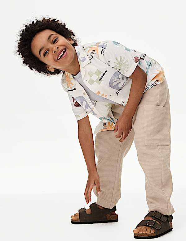 Cotton Rich Textured Trousers (1-8 Yrs) - CZ