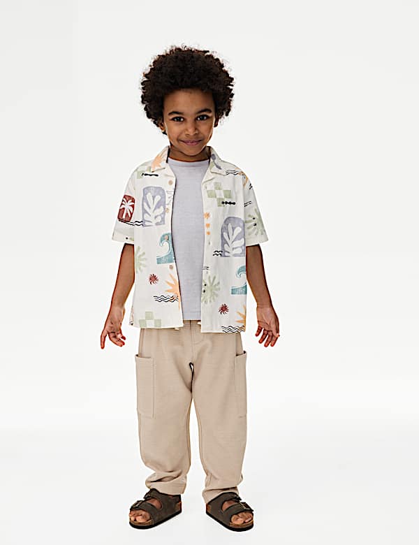Cotton Rich Textured Trousers (1-8 Yrs) - CN