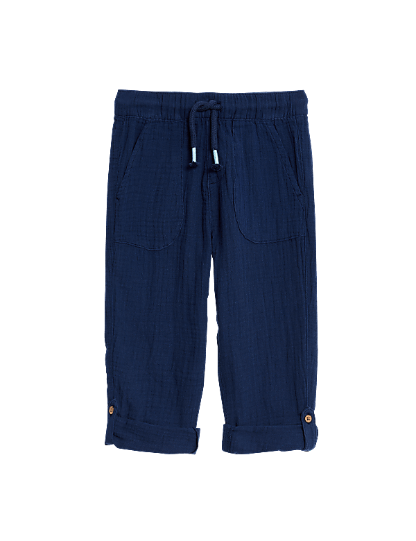Pure Cotton Drawstring Trousers (2–8 Yrs)