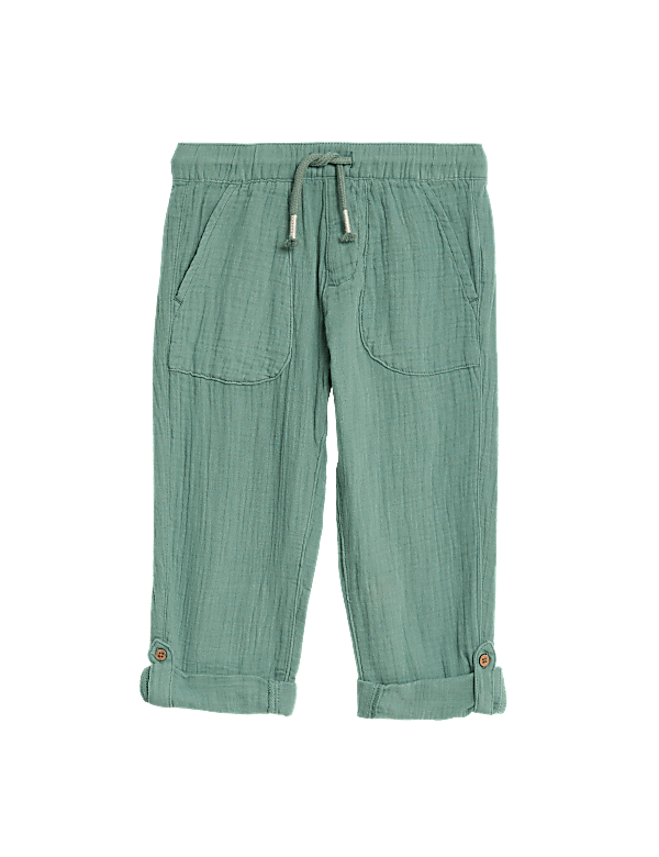 Pure Cotton Drawstring Trousers (2–8 Yrs)