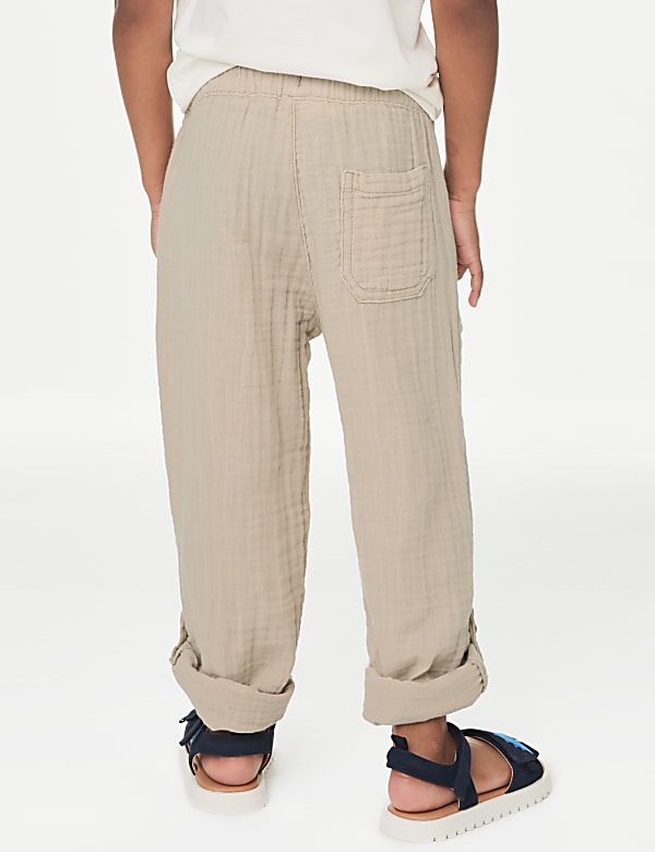Pure Cotton Drawstring Trousers (2–8 Yrs)