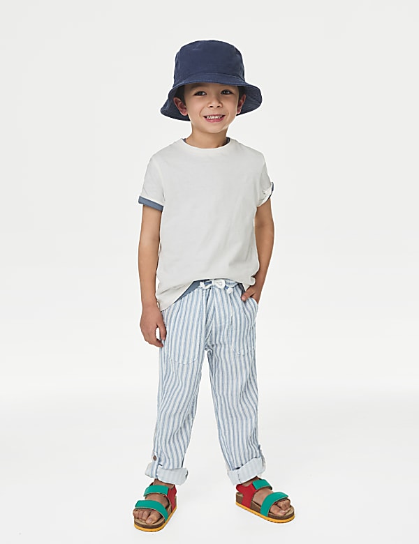 Pure Cotton Striped Trousers (2–8 Yrs) - LV