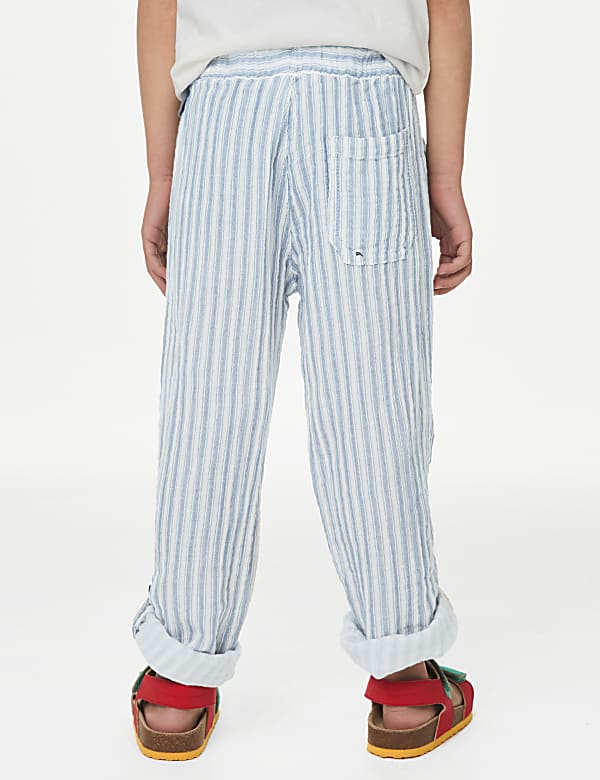 Pure Cotton Striped Trousers (2–8 Yrs)
