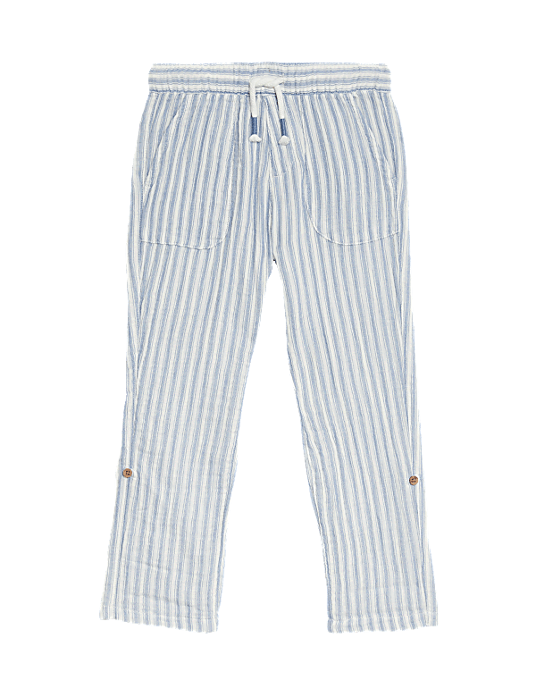 Pure Cotton Striped Trousers (2–8 Yrs)