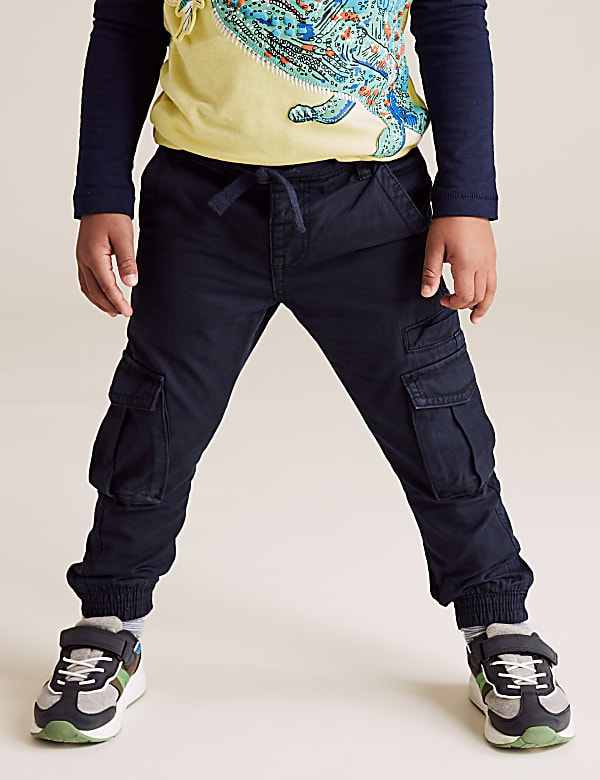 Pure Cotton Cargo Trousers (2-7 Yrs)