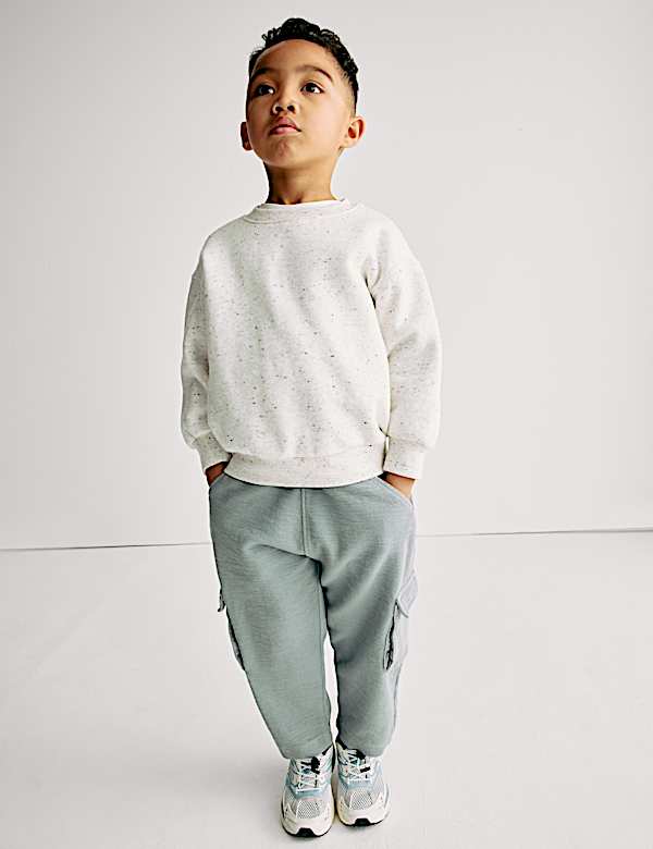 מכנסי קרגו מכותנה טהורה בטקסטורה (8-2 שנים) - IL