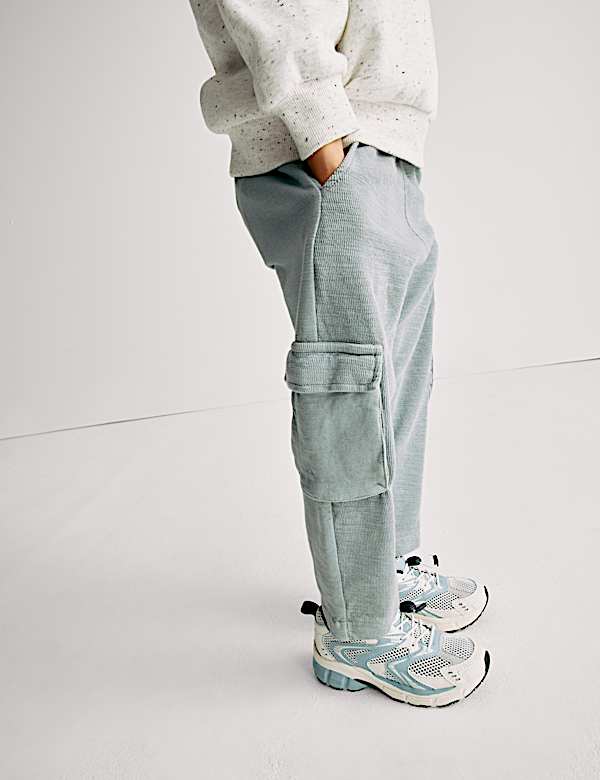 מכנסי קרגו מכותנה טהורה בטקסטורה (8-2 שנים) - IL