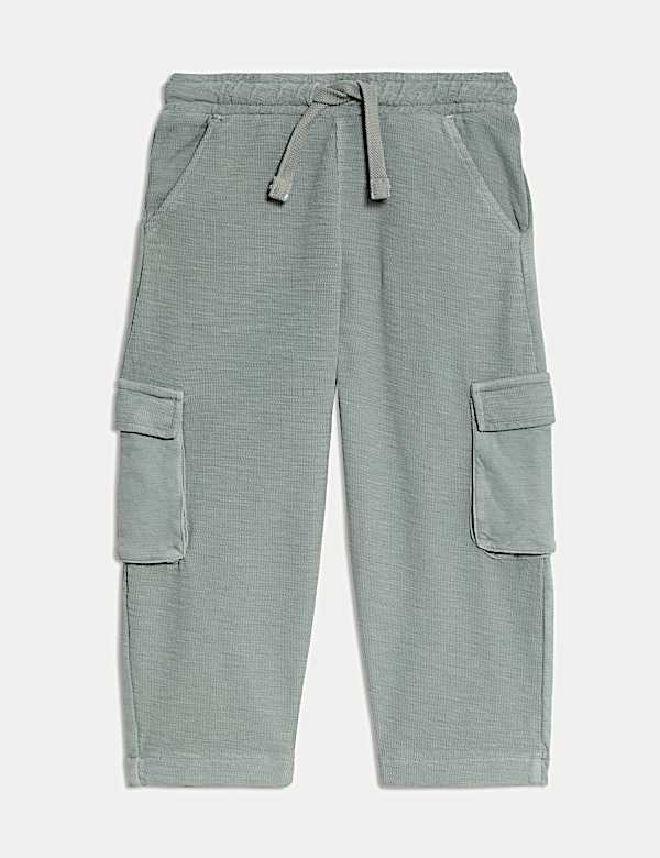 מכנסי קרגו מכותנה טהורה בטקסטורה (8-2 שנים) - IL