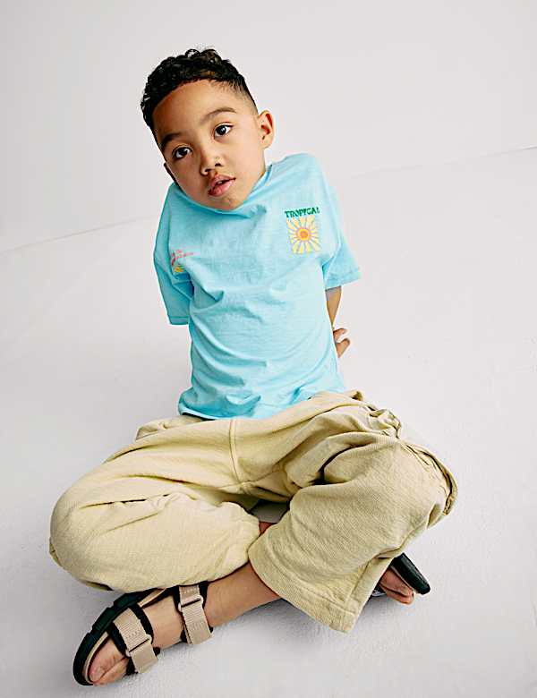 Pure Cotton Textured Cargo Trousers (2-8 Yrs) - AU