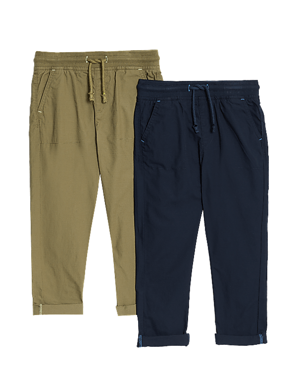 2pk Cotton Rich Trousers