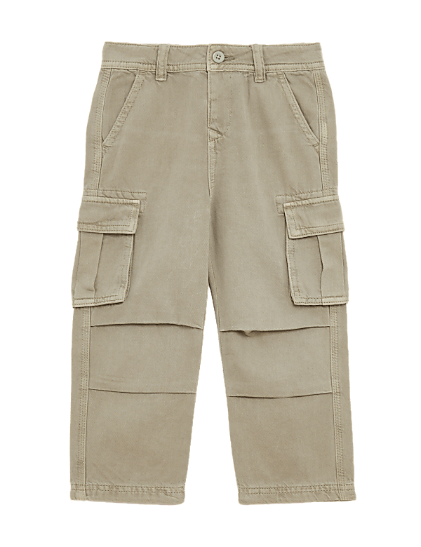 Pure Cotton Wide Leg Cargo Trousers (2-16 Yrs)