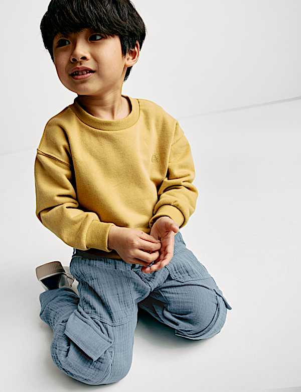 Pantalones cargo 100 % algodón de tejido doble (2-8 años) - US