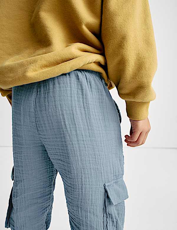 Pantalones cargo 100 % algodón de tejido doble (2-8 años) - US