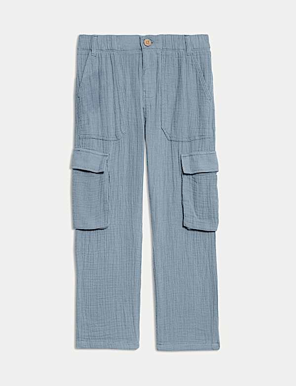 Pantalones cargo 100 % algodón de tejido doble (2-8 años) - US