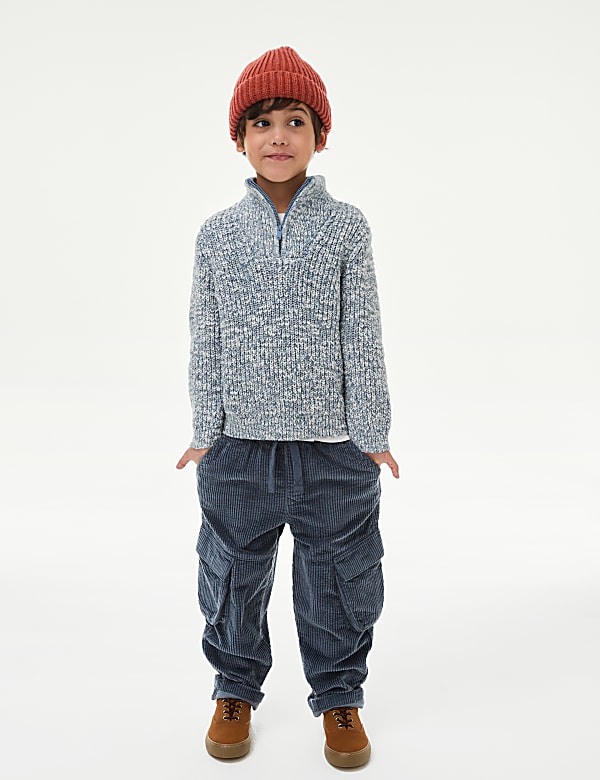 Pure Cotton Chunky Cord Cargo Trousers (2-8 Yrs) - NZ