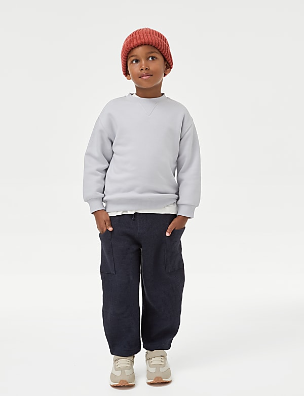 Pure Cotton Waffle Trousers (1-8 Yrs) - BN