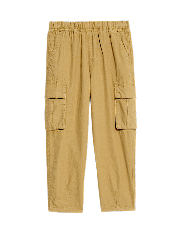 Pure Cotton Ripstop Cargo Trousers (2-8 Yrs)