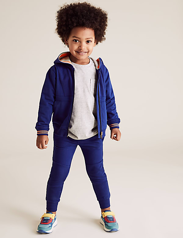 Cotton Ottoman Ribbed Joggers